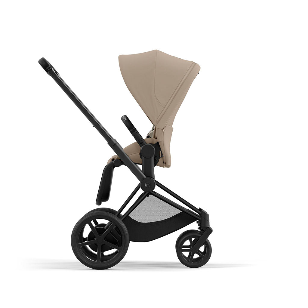 Cybex e-Priam Travel System - Matt Black / Cozy Beige