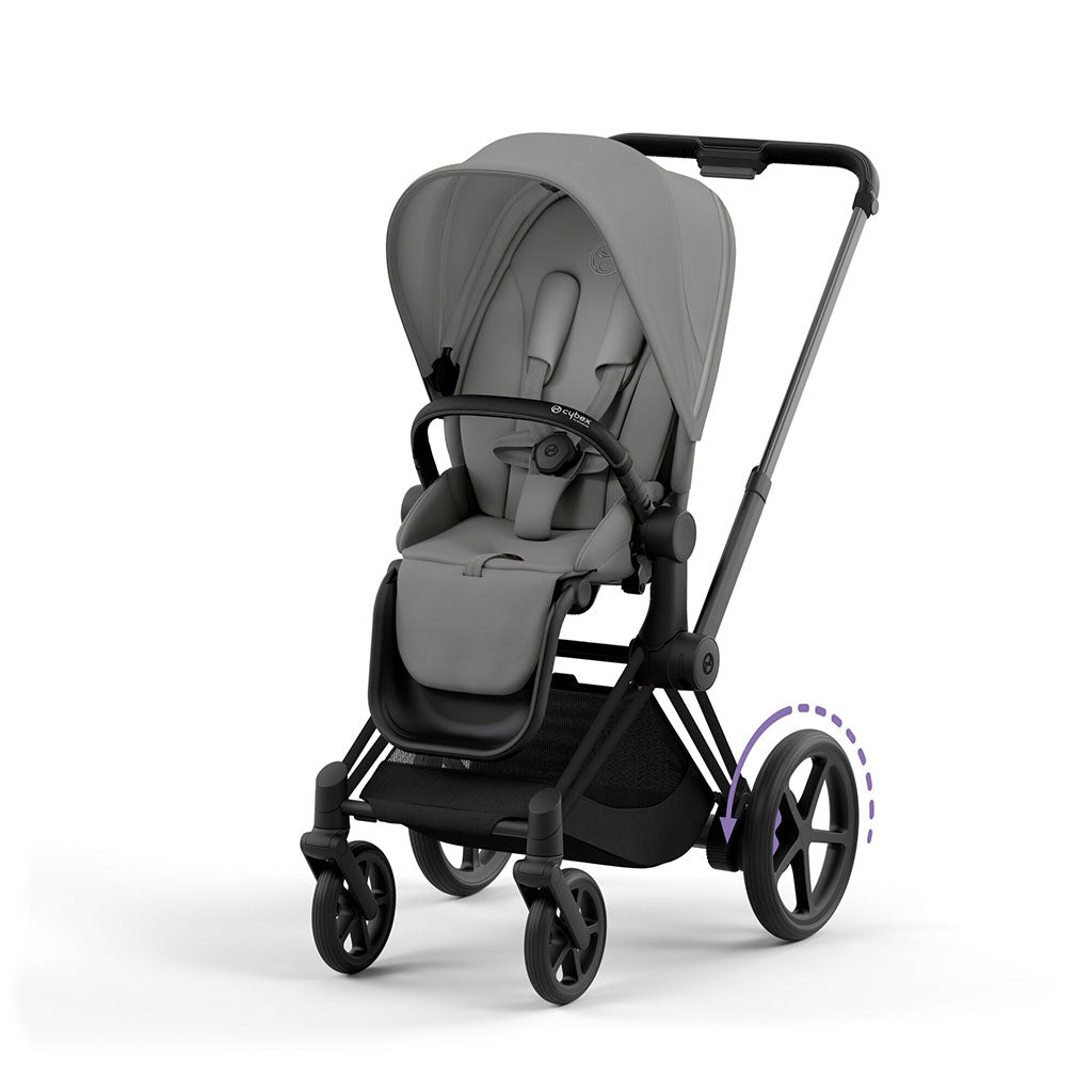 Cybex e-Priam Travel System - Matt Black / Mirage Grey