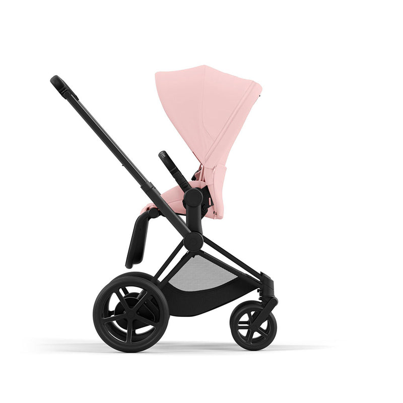 Cybex e-Priam Travel System - Matt Black / Peach Pink