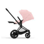 Cybex e-Priam Travel System - Matt Black / Peach Pink
