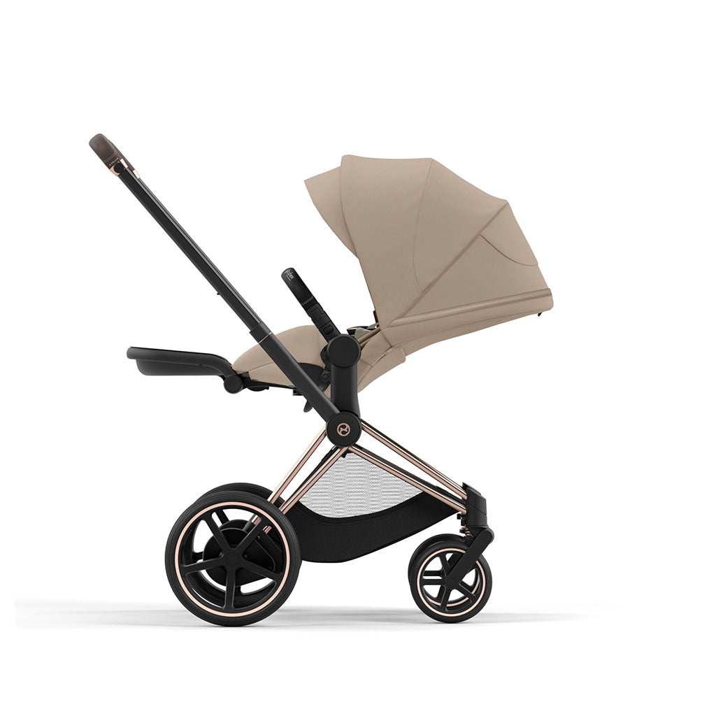 Cybex e-Priam Travel System - Rosegold / Cozy Beige