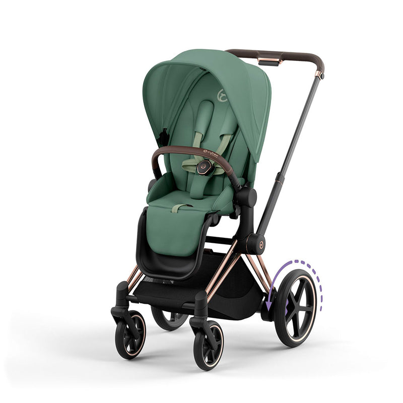 Cybex e-Priam Travel System - Rosegold / Leaf Green