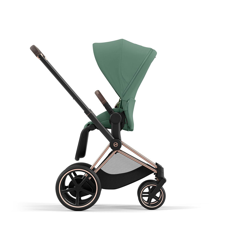 Cybex e-Priam Pushchair - Rosegold / Leaf Green