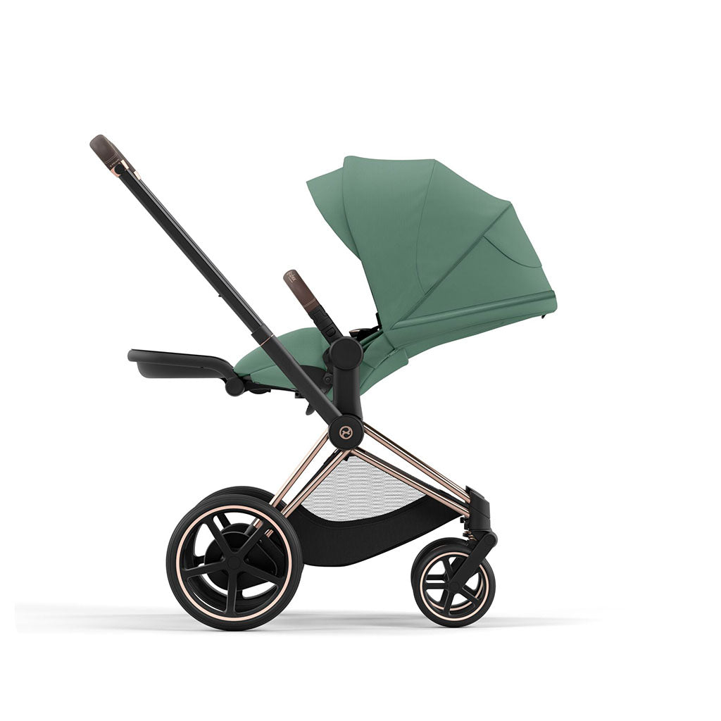 Cybex e-Priam Pushchair - Rosegold / Leaf Green