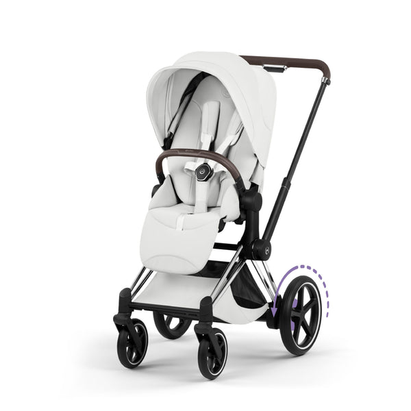 Cybex e-Priam Style Pushchair - Chrome Brown / Off White