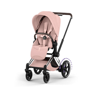 Cybex e-Priam Style Pushchair - Chrome Brown / Peach Pink