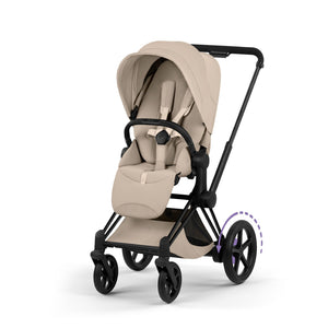 Cybex e-Priam Style Pushchair - Matt Black / Cozy Beige