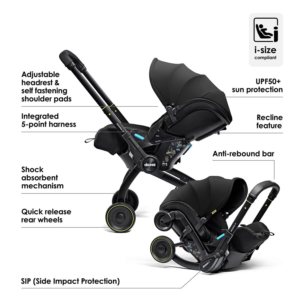 Doona X Car Seat Stroller Nitro Black 4