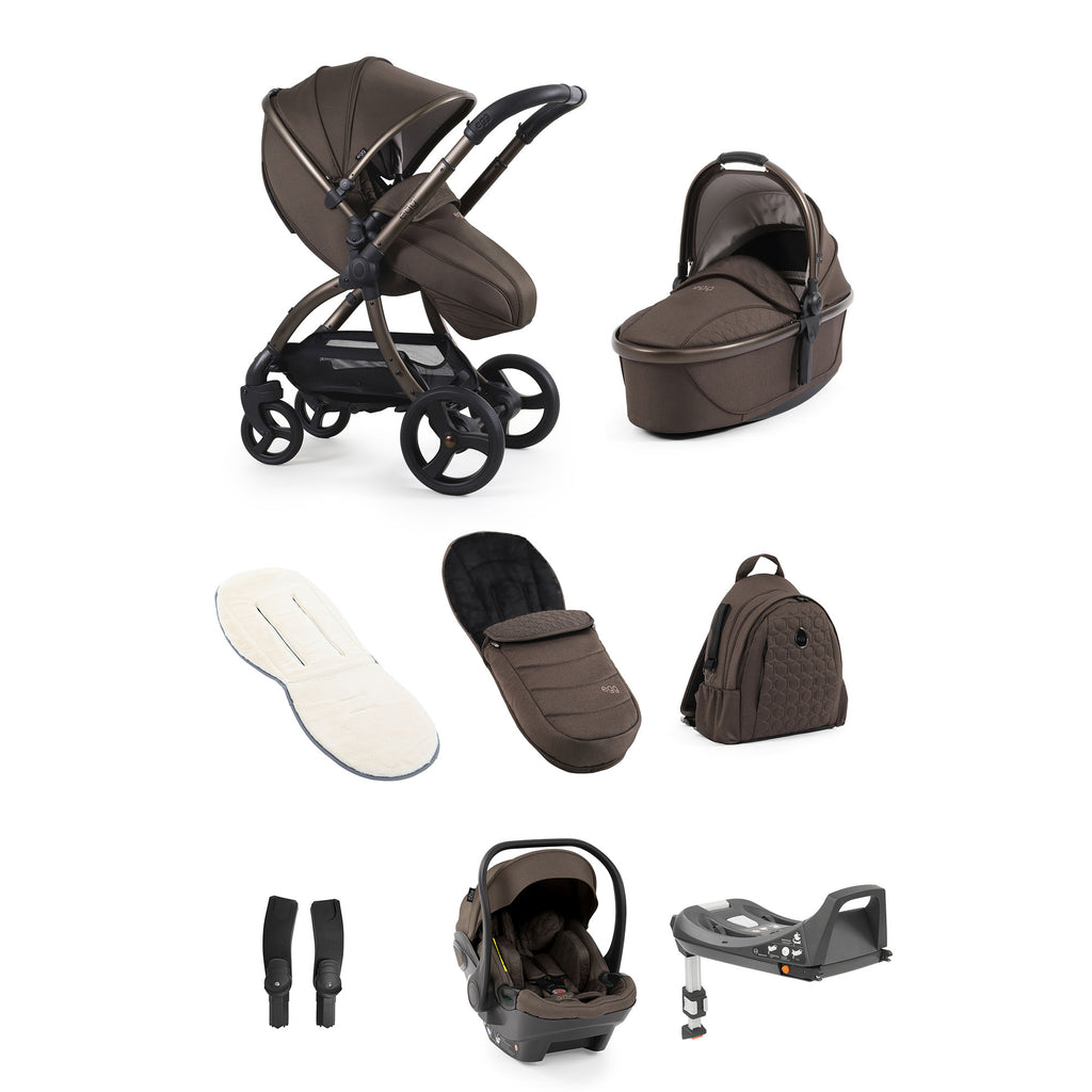 Egg 3 Luxury Shell i Size Travel System - Chocolate Velvet