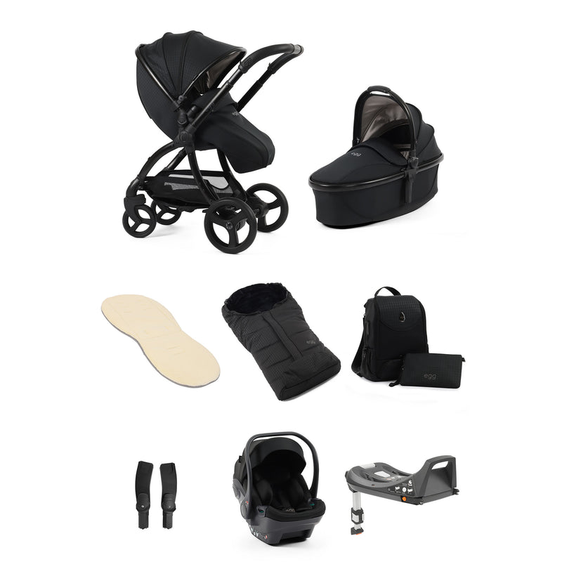 Egg 3 Luxury Shell i Size Travel System - Houndstooth Black