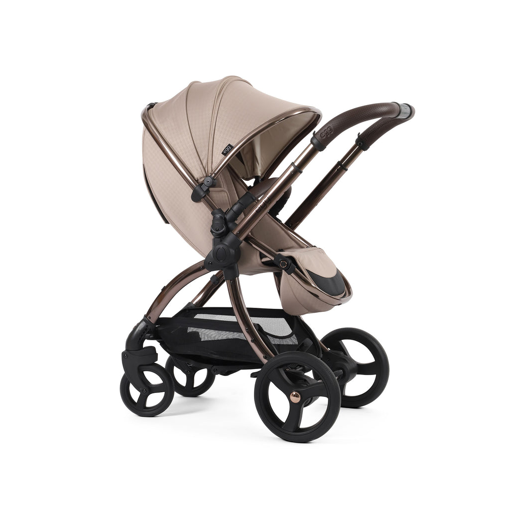 Egg 3 Luxury Shell i Size Travel System - Houndstooth Almond