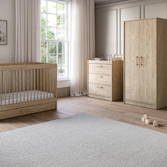 Silver Cross Geneva 3 Piece Nursery Set with Cot Bed, Dresser & Wardrobe