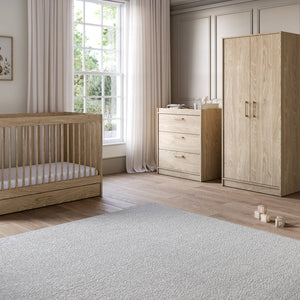 Silver Cross Geneva 3 Piece Nursery Set with Cot Bed, Dresser & Wardrobe
