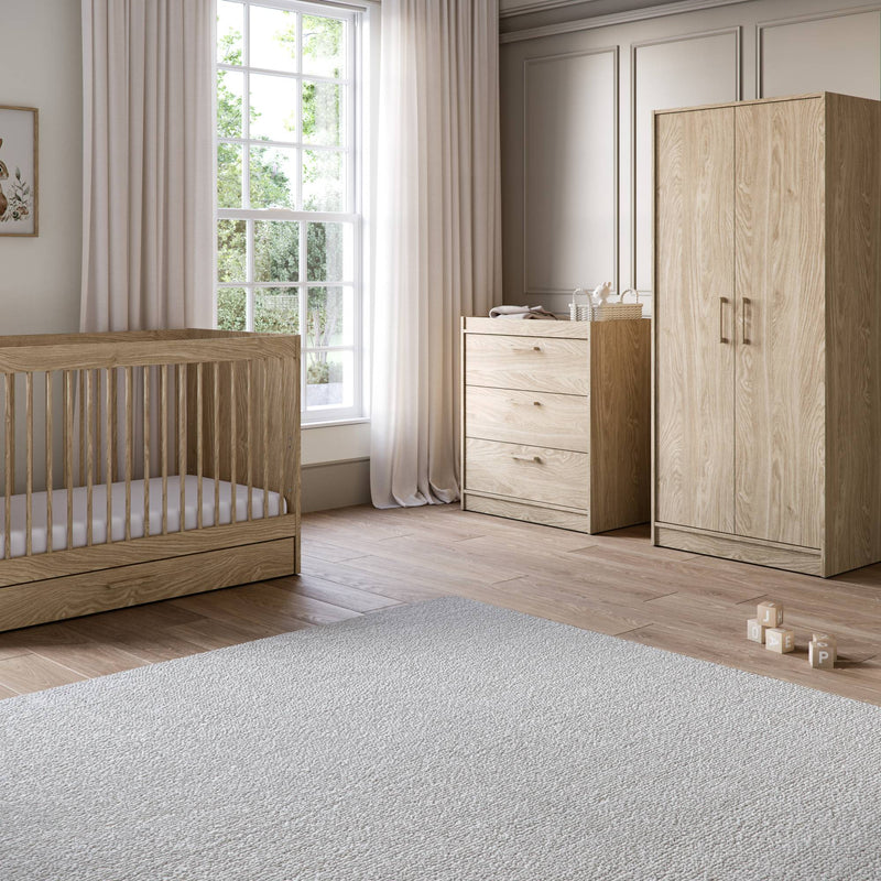 Silver Cross Geneva 3 Piece Nursery Set with Cot Bed, Dresser & Wardrobe
