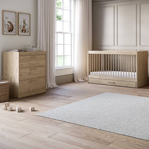 Silver Cross Geneva 2 Piece Nursery Set with Cot Bed and Dresser