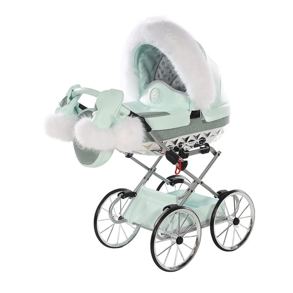 Junama Handcraft Glitter Mint Doll's Pram