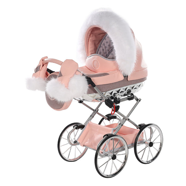 Junama Handcraft Glitter Pink Doll's Pram