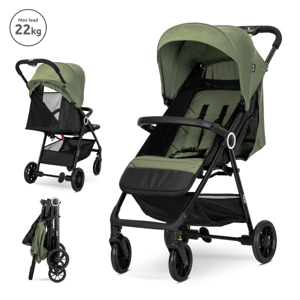 Lorelli Noir Lightweight One Handed Fold Stroller – Green All in 1 