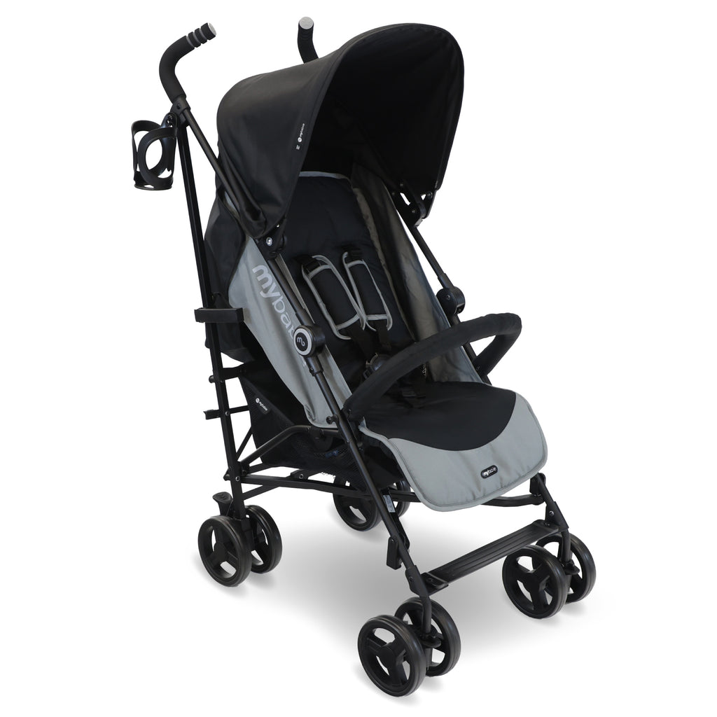 My Babiie MB02 Plus Lightweight Stroller - Black and Grey