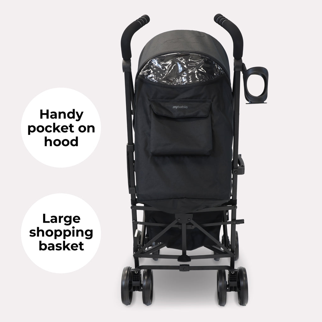 My Babiie MB02 Plus Lightweight Stroller - Black and Grey
