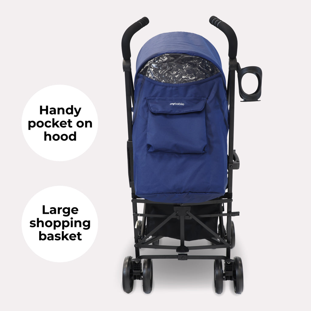 My Babiie MB02 Plus Lightweight Stroller - Blue and Grey
