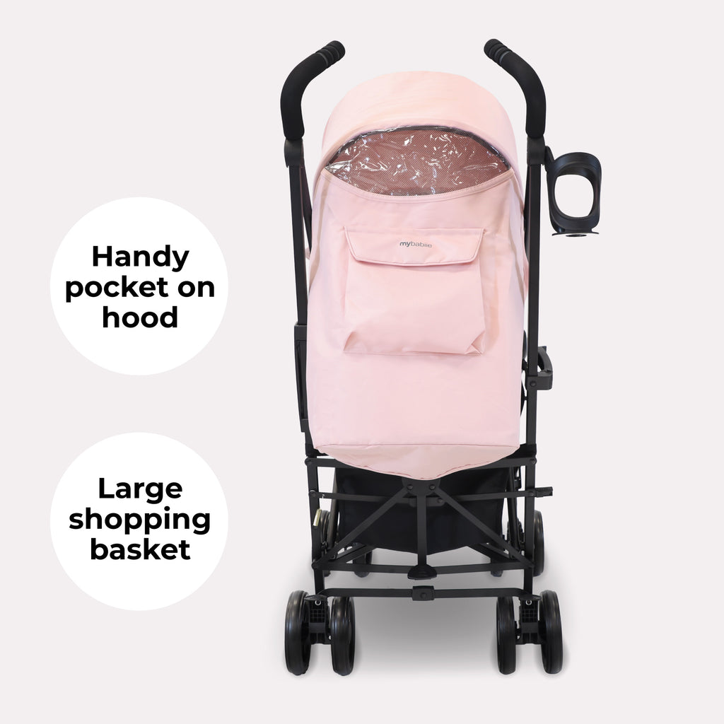 My Babiie MB02 Plus Lightweight Stroller - Pink and Grey