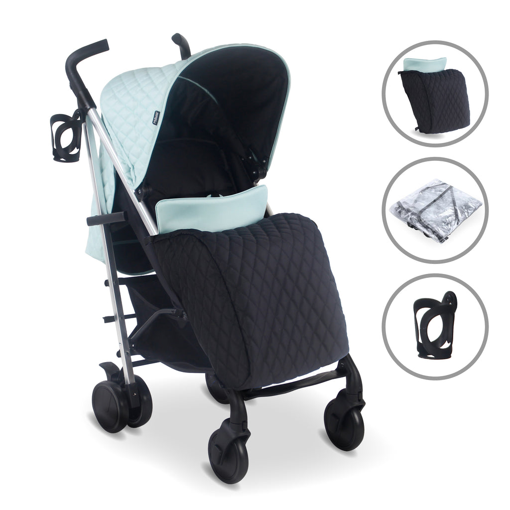 My Babiie MB51 Plus Stroller - Quilted Aqua