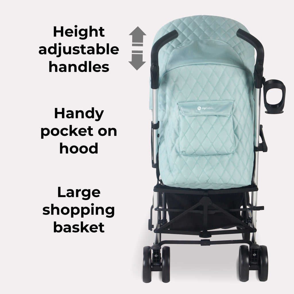 My Babiie MB51 Plus Stroller - Quilted Aqua