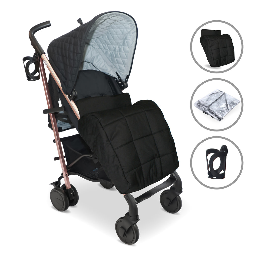 My Babiie MB51 Plus Stroller - Quilted Black