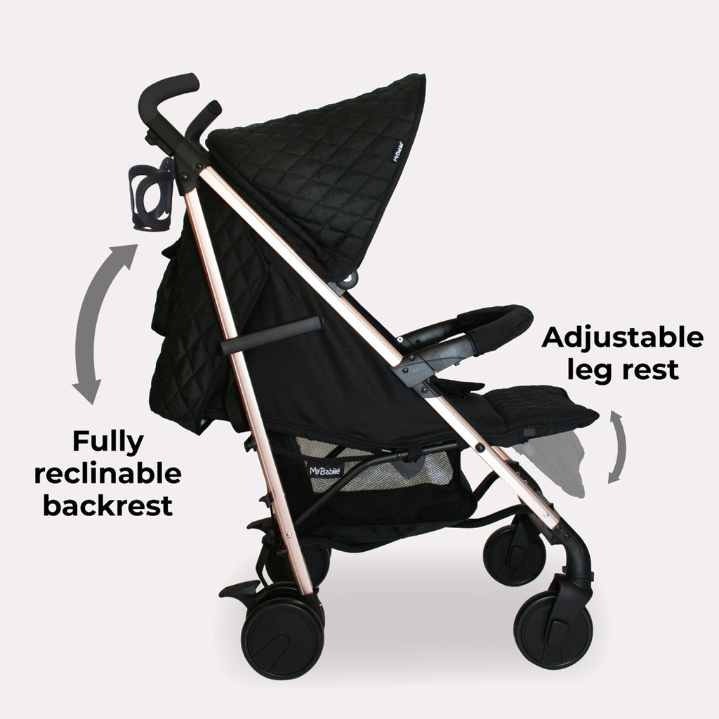My Babiie MB51 Plus Stroller - Quilted Black