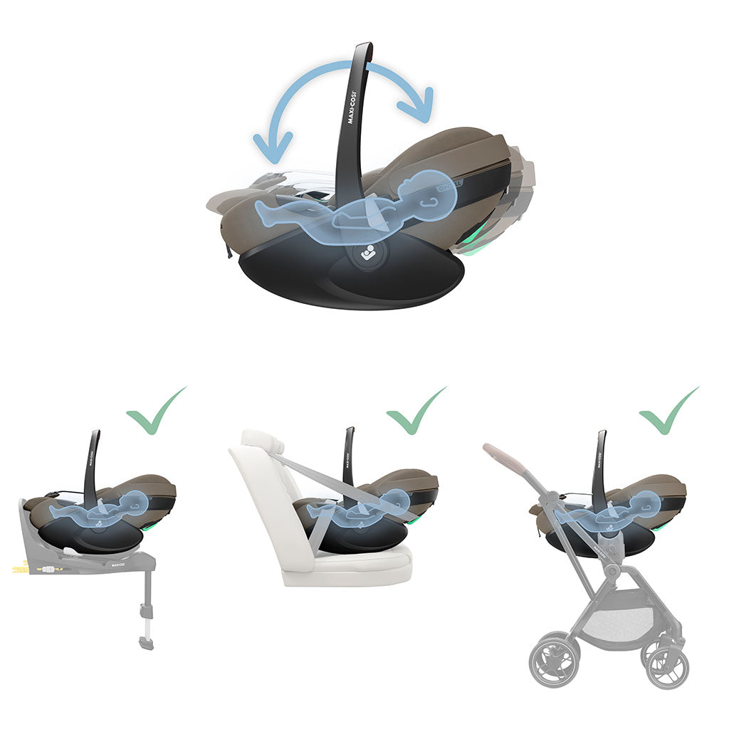 Maxi Cosi Pebble 360 Pro 2 Car Seat - Twillic Truffle