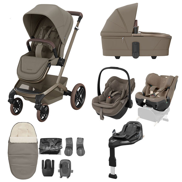 Maxi Cosi Fame 10 Piece Premium Family XL Travel System Oak Truffle