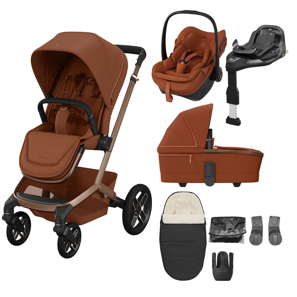 Maxi Cosi Fame 8 Piece Premium Travel System Copper Terra