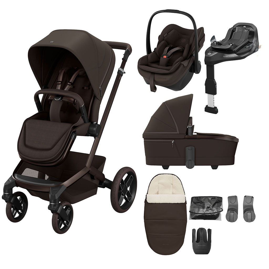 Maxi Cosi Fame 8 Piece Premium Travel System Espresso Brown