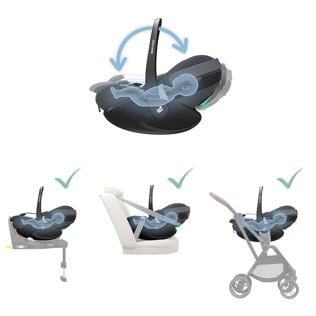 Maxi Cosi Pebble 360 Pro 2 Car Seat - Twillic Graphite