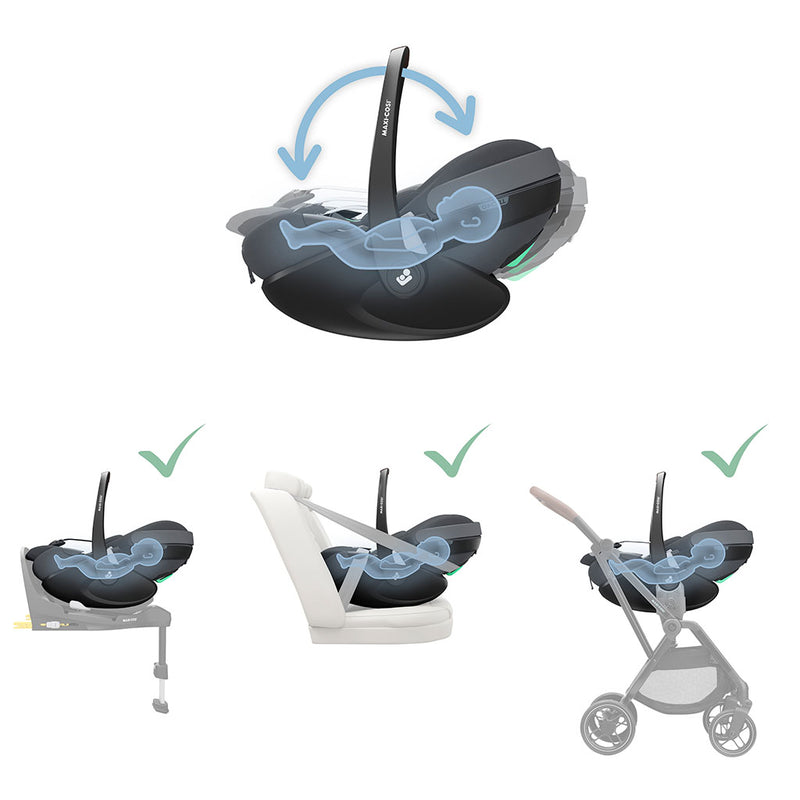 Maxi Cosi Pebble 360 Pro 2 Car Seat - Twillic Graphite