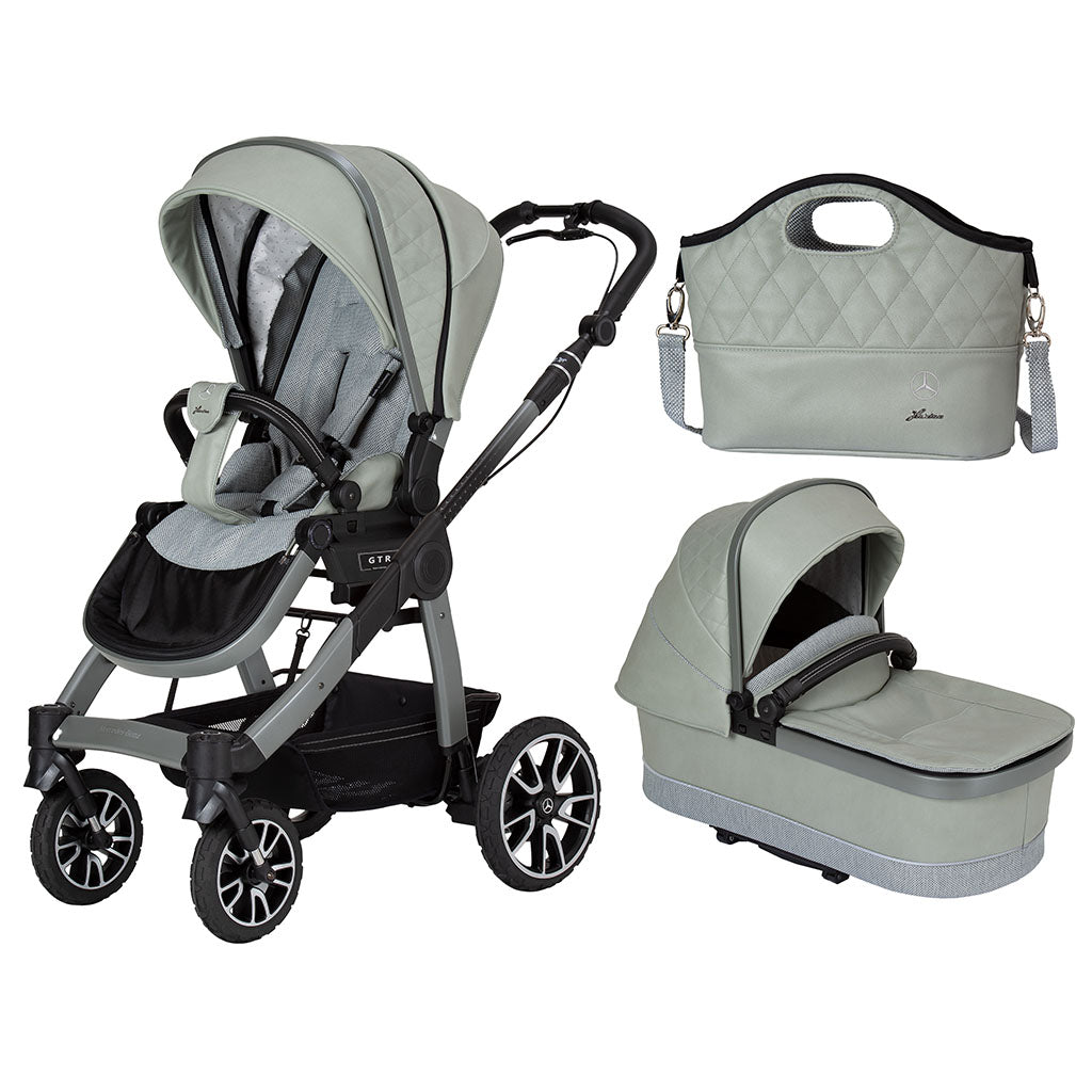 Mercedes-Benz All-Terrain GTR Pushchair and Carrycot Bundle - Sage Grey