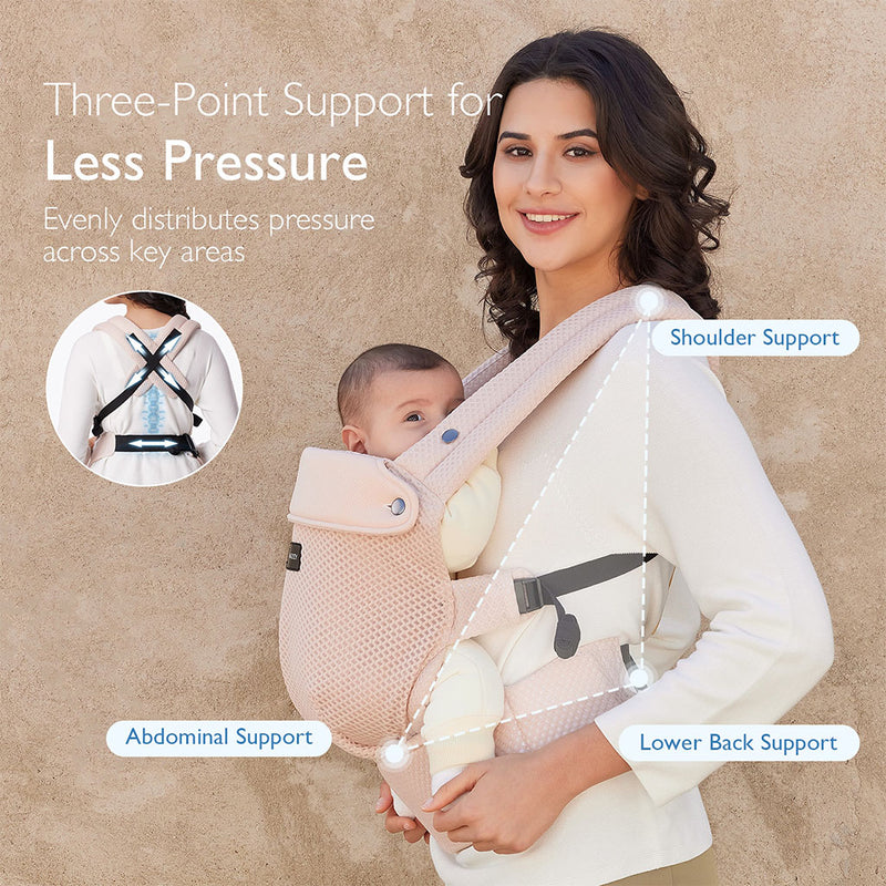 Momcozy Baby Carrier 3M+ Air Mesh Pink