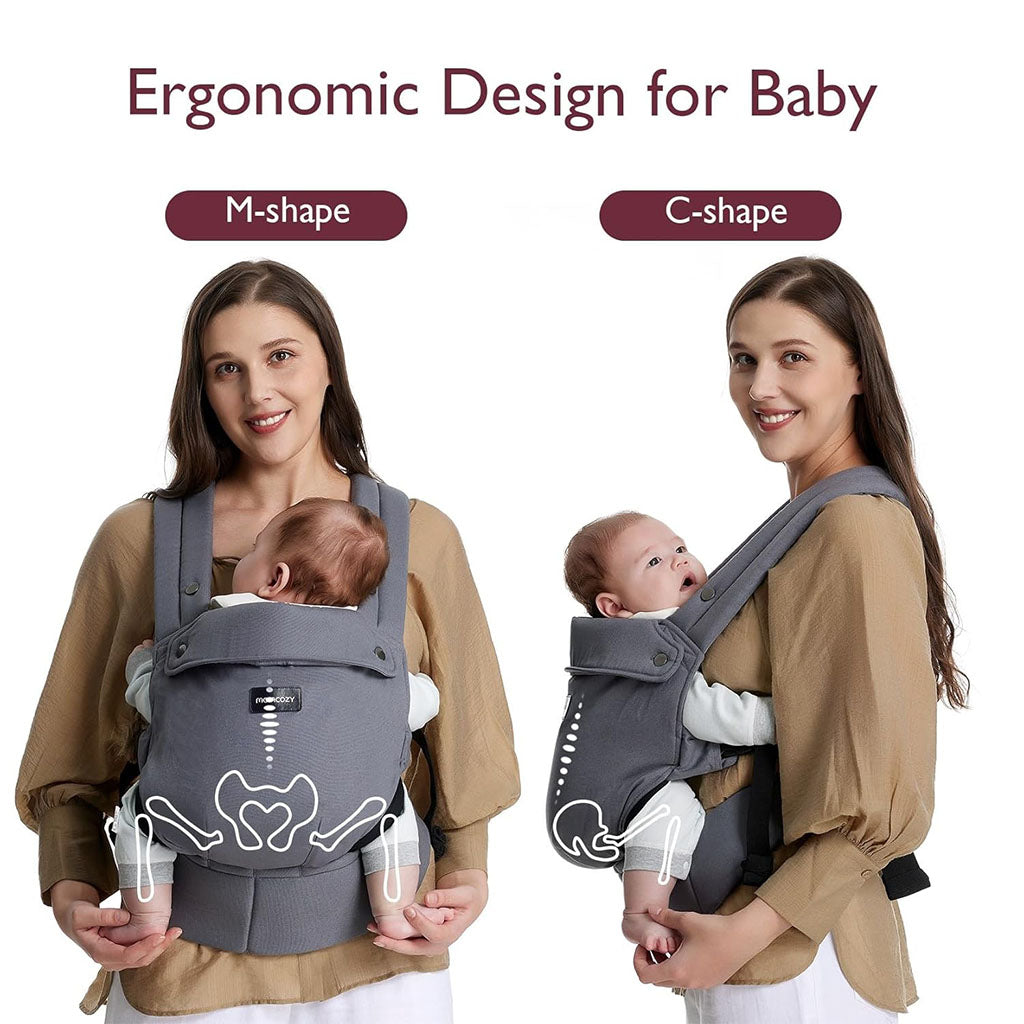 Momcozy Baby Carrier 3M+ Cotton Grey