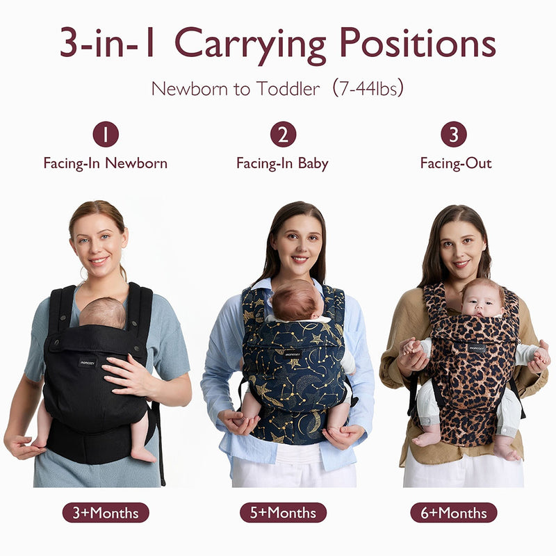 Momcozy Baby Carrier 3M+ Cotton Leopard