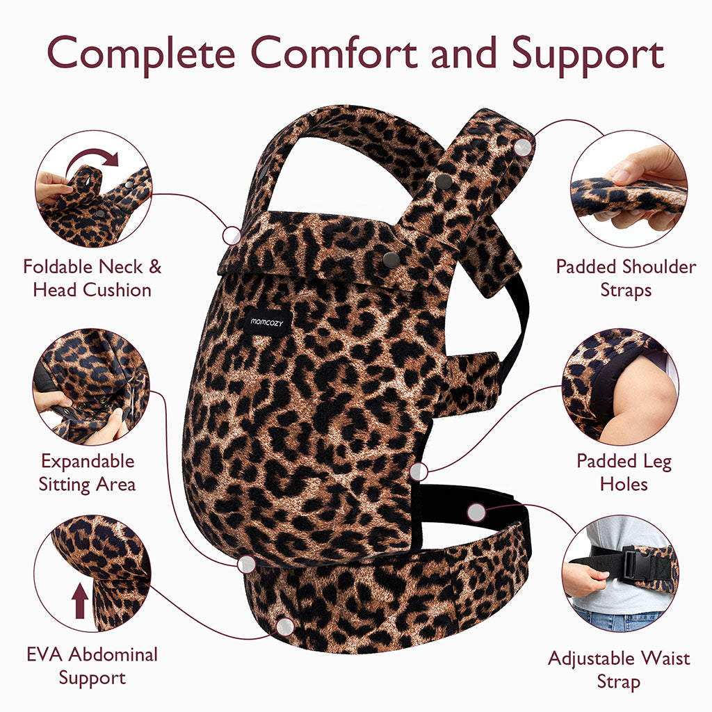 Momcozy Baby Carrier 3M+ Cotton Leopard