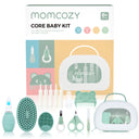 Momcozy Core Baby Kit packaging with baby care items displayed in front