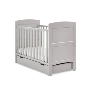 Obaby Grace Mini Cot Bed and Under Drawer - Warm Grey