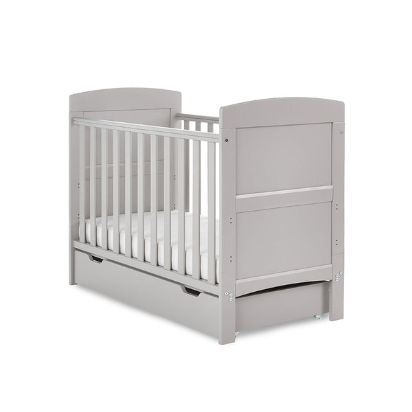 Obaby Grace Mini Cot Bed and Under Drawer - Warm Grey