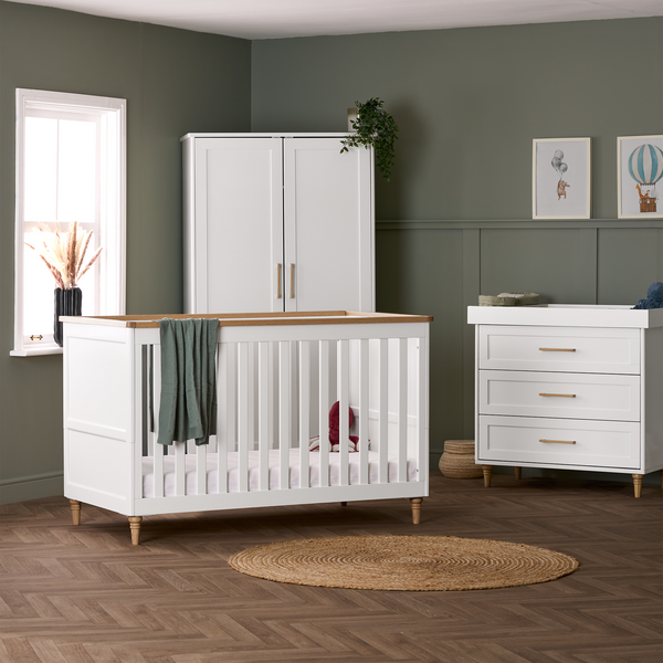 Obaby Orla 3 Piece Room Set - White with Oak