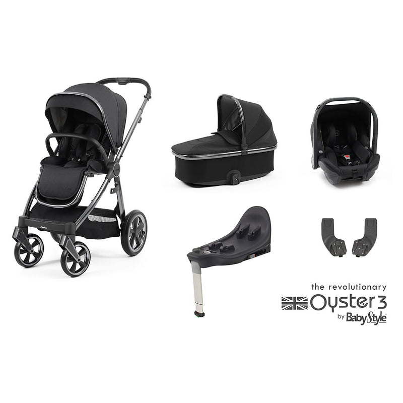 Oyster 3 Pushchair Essential Bundle - Carbonite