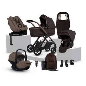Silver Cross Reef 2 Special Edition Ultimate 360 Timeless Cocoa Car Seat Family Bundle - Ganache