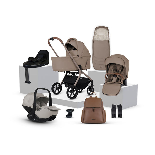 Silver Cross Breez Ultimate 360 Natural Taupe Car Seat Bundle - Champagne