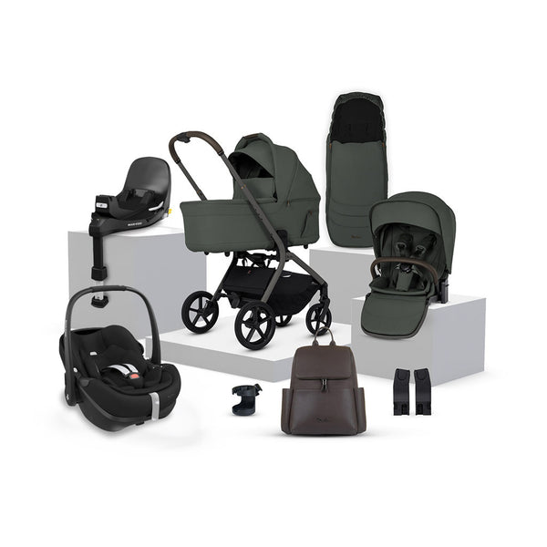 Silver Cross Breez Ultimate 360 Pebble Pro 2 Black Car Seat Bundle - Pewter