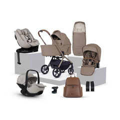 Silver Cross Breez Ultimate 360 Family Natural Taupe Car Seat Bundle - Champagne